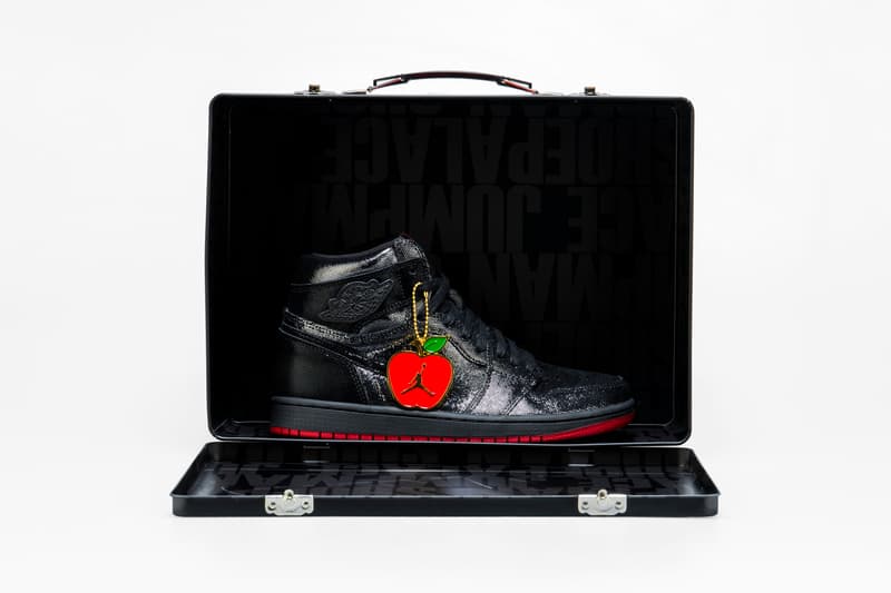 Shoe Palace Air Jordan 1 HI OG “SP Gina” black leather og teacher and community leader bay area sp gina michael jordan scantron test apple tag 