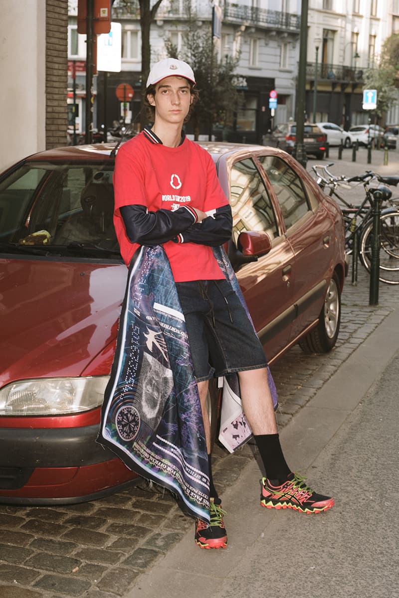 Slam Jam Socialism "Boolin in Brussels" Spring Summer 2019 Editorial Lookbook Stussy Moncler The North Face Nike Shox FRGMT Asics Polo Ralph Lauren Commes des Garcons Shirt