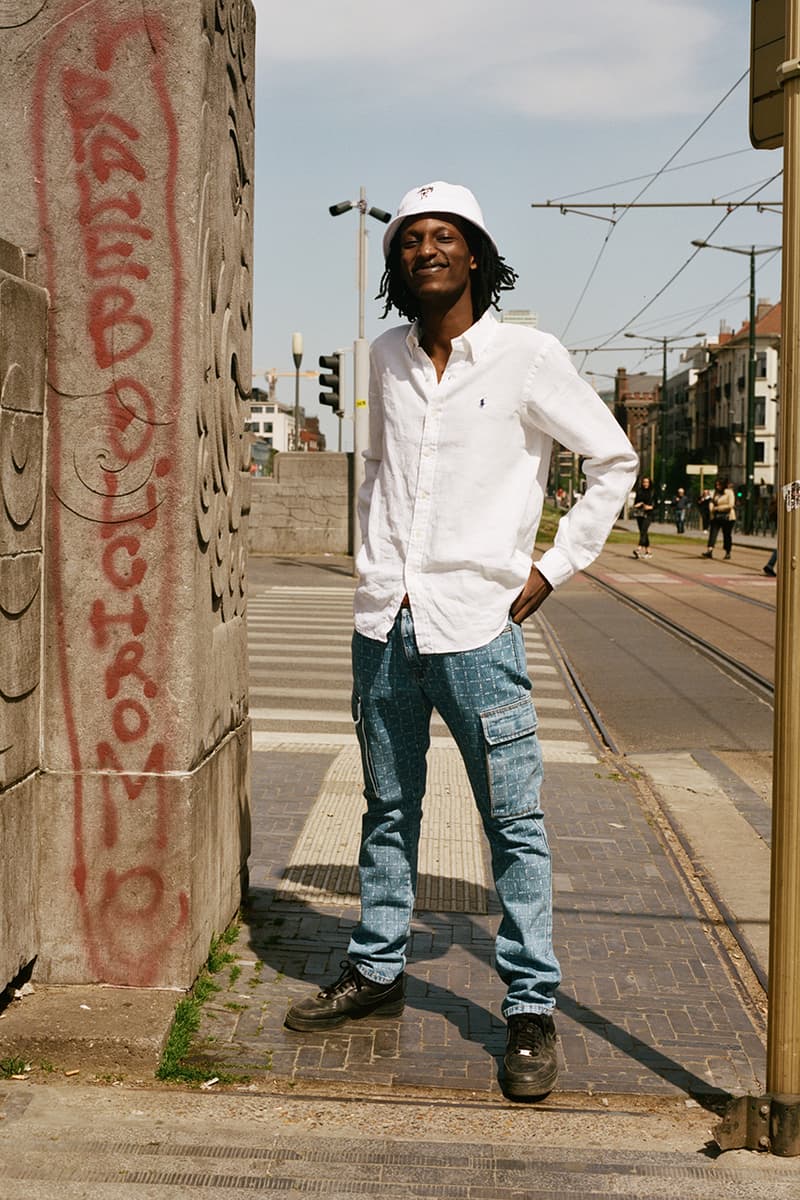 Slam Jam Socialism "Boolin in Brussels" Spring Summer 2019 Editorial Lookbook Stussy Moncler The North Face Nike Shox FRGMT Asics Polo Ralph Lauren Commes des Garcons Shirt