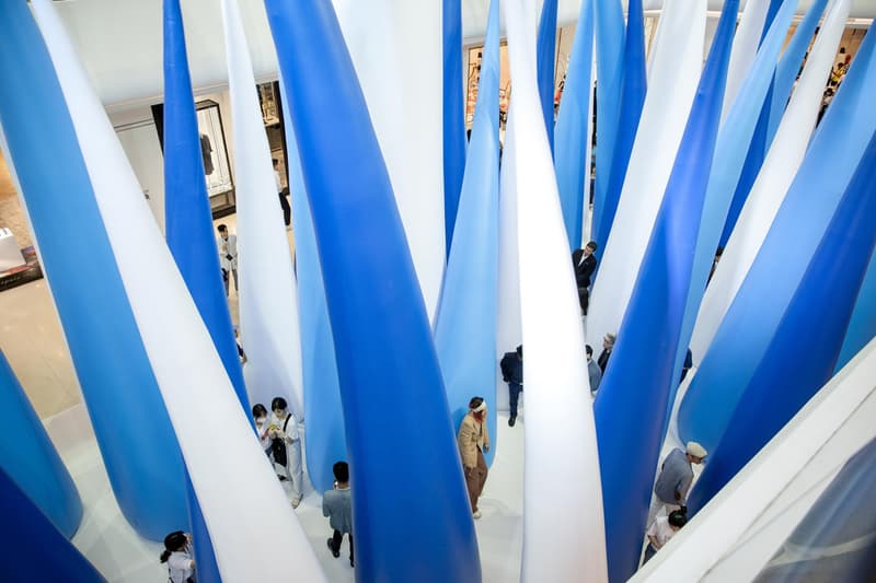 snarkitecture tilting forest central embassy bangkok interactive installation sculpture