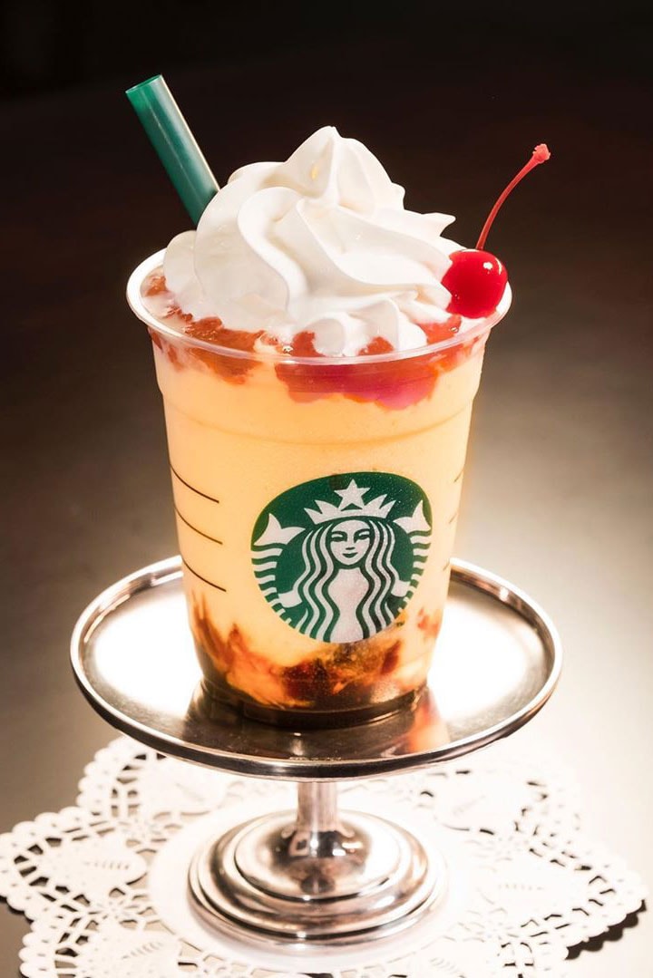 Starbucks Japan Pudding à la Mode Frappuccino drink beverage exclusive may june 2019 summer retro coffee house exclusive 15 18