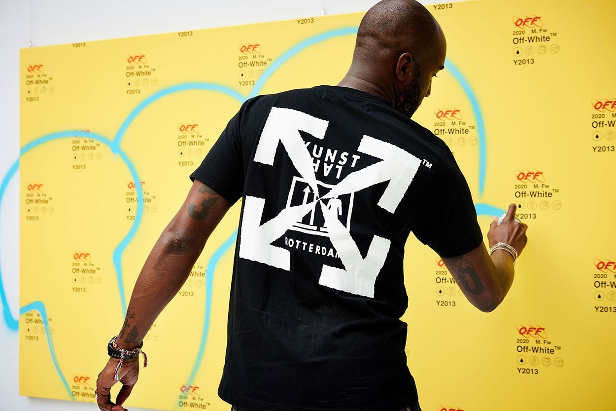 Virgil Abloh Off-White Louis Vuitton Creative Director Streetsnaps Seoul South Korea Illustration Event Kunsthal Rotterdam T-Shirt Collaboration Outfit Photography