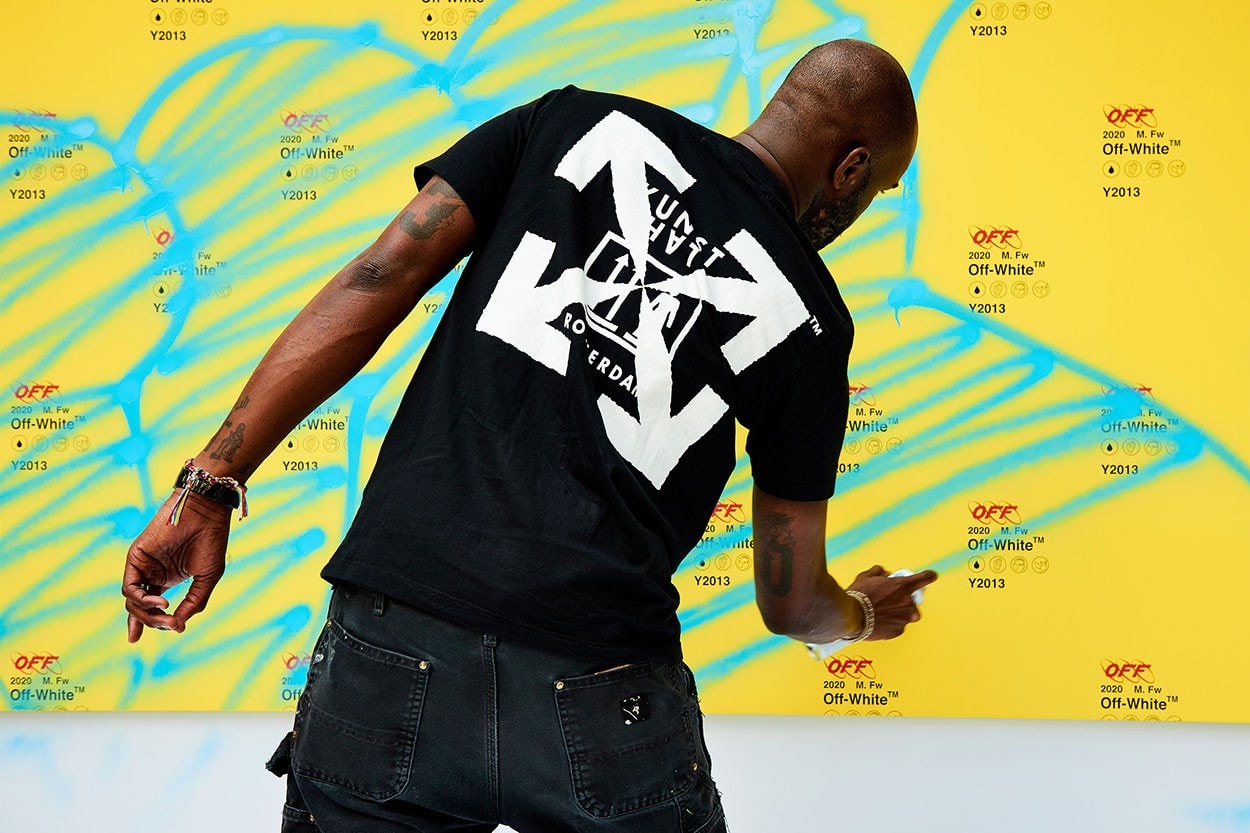 Virgil Abloh Off-White Louis Vuitton Creative Director Streetsnaps Seoul South Korea Illustration Event Kunsthal Rotterdam T-Shirt Collaboration Outfit Photography
