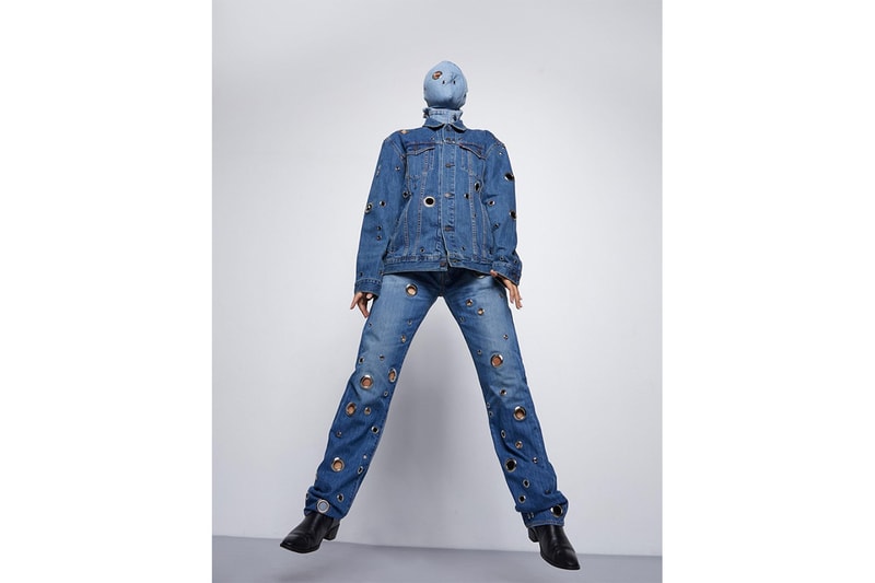 Takarawong Levi's Collection Lookbook denim jeans patchwork teen spirits rock & roll abstract clothing fashion collaboration info release drop date dark wash and printed denim into jacket and pants