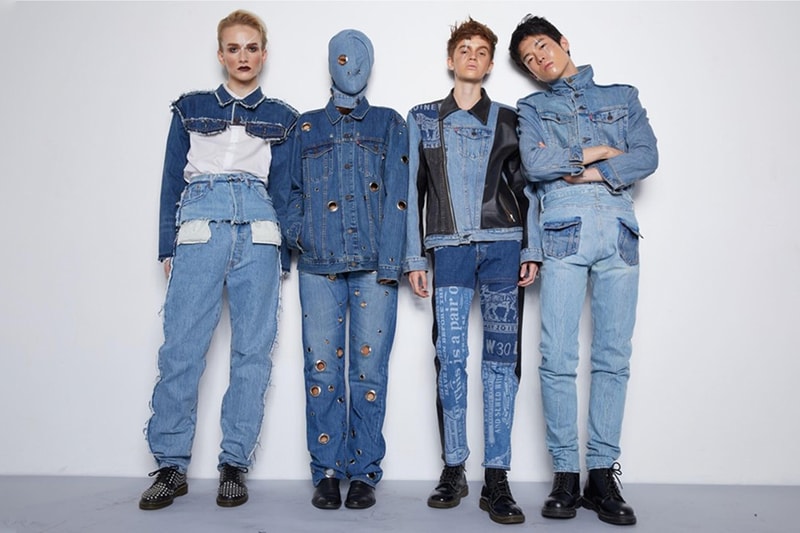 Takarawong Levi's Collection Lookbook denim jeans patchwork teen spirits rock & roll abstract clothing fashion collaboration info release drop date dark wash and printed denim into jacket and pants