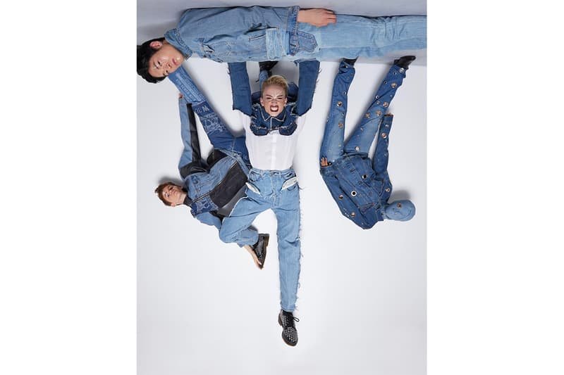 Takarawong Levi's Collection Lookbook denim jeans patchwork teen spirits rock & roll abstract clothing fashion collaboration info release drop date dark wash and printed denim into jacket and pants
