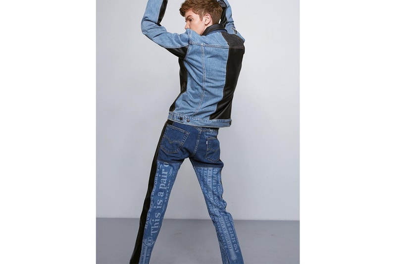 Takarawong Levi's Collection Lookbook denim jeans patchwork teen spirits rock & roll abstract clothing fashion collaboration info release drop date dark wash and printed denim into jacket and pants