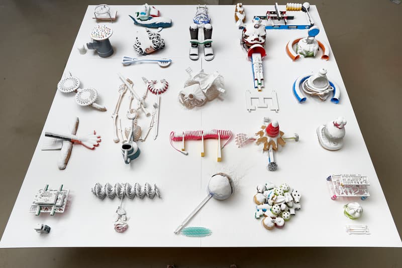 Teppei Kaneuji "Plastic Barricade" Exhibition Jane Lombard Gallery Japanese artist consumerism consumption societal ideologies White Discharge series