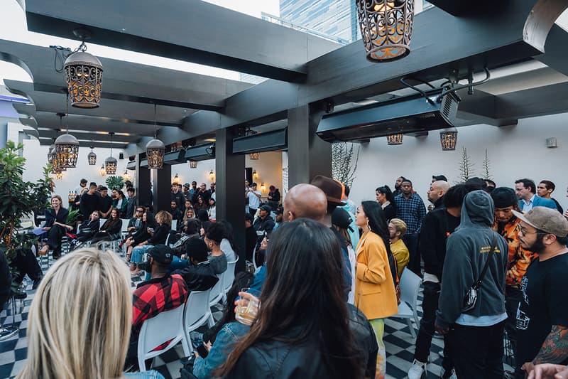 Rhuigi Villaseñor, Lola Plaku and Holly Jovenall, rhude, billy, los angeles, party, whiskey, hotel figueroa, courtney kenefick, panel