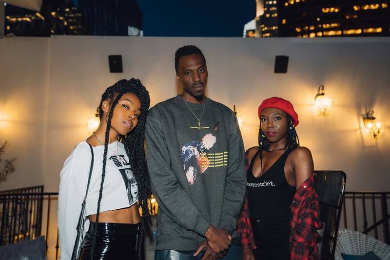 Rhuigi Villaseñor, Lola Plaku and Holly Jovenall, rhude, billy, los angeles, party, whiskey, hotel figueroa, courtney kenefick, panel