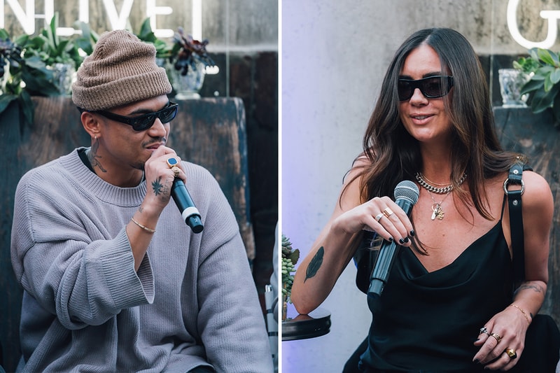 Rhuigi Villaseñor, Lola Plaku and Holly Jovenall, rhude, billy, los angeles, party, whiskey, hotel figueroa, courtney kenefick, panel