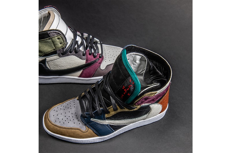 the shoe surgeon Earth Tone "Scrap Leather" TS AJ1 release info travis scott air jordan 1 cactus jack sneaker customs nike jordan brand michael drop date info price 
