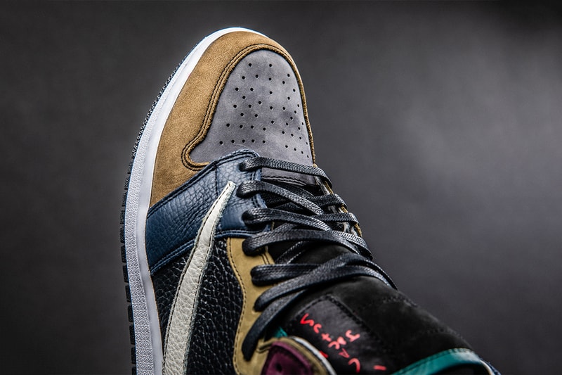 the shoe surgeon Earth Tone "Scrap Leather" TS AJ1 release info travis scott air jordan 1 cactus jack sneaker customs nike jordan brand michael drop date info price 