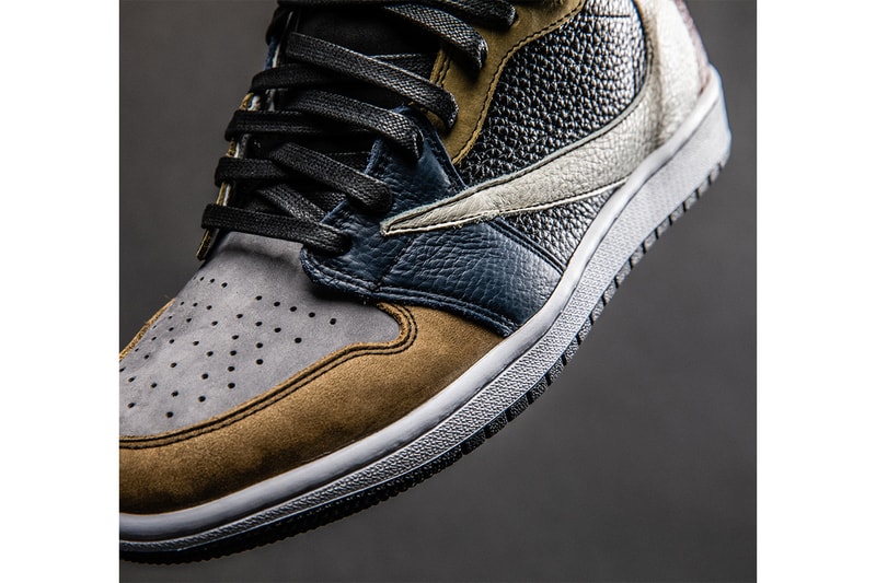 the shoe surgeon Earth Tone "Scrap Leather" TS AJ1 release info travis scott air jordan 1 cactus jack sneaker customs nike jordan brand michael drop date info price 