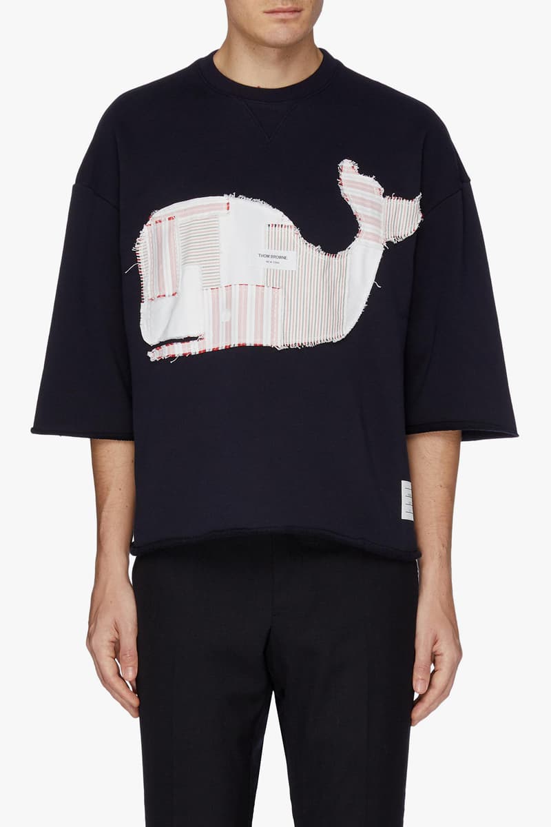 THOM BROWNE Patchwork Whale Appliqué T-shirt Spring/Summer 2019