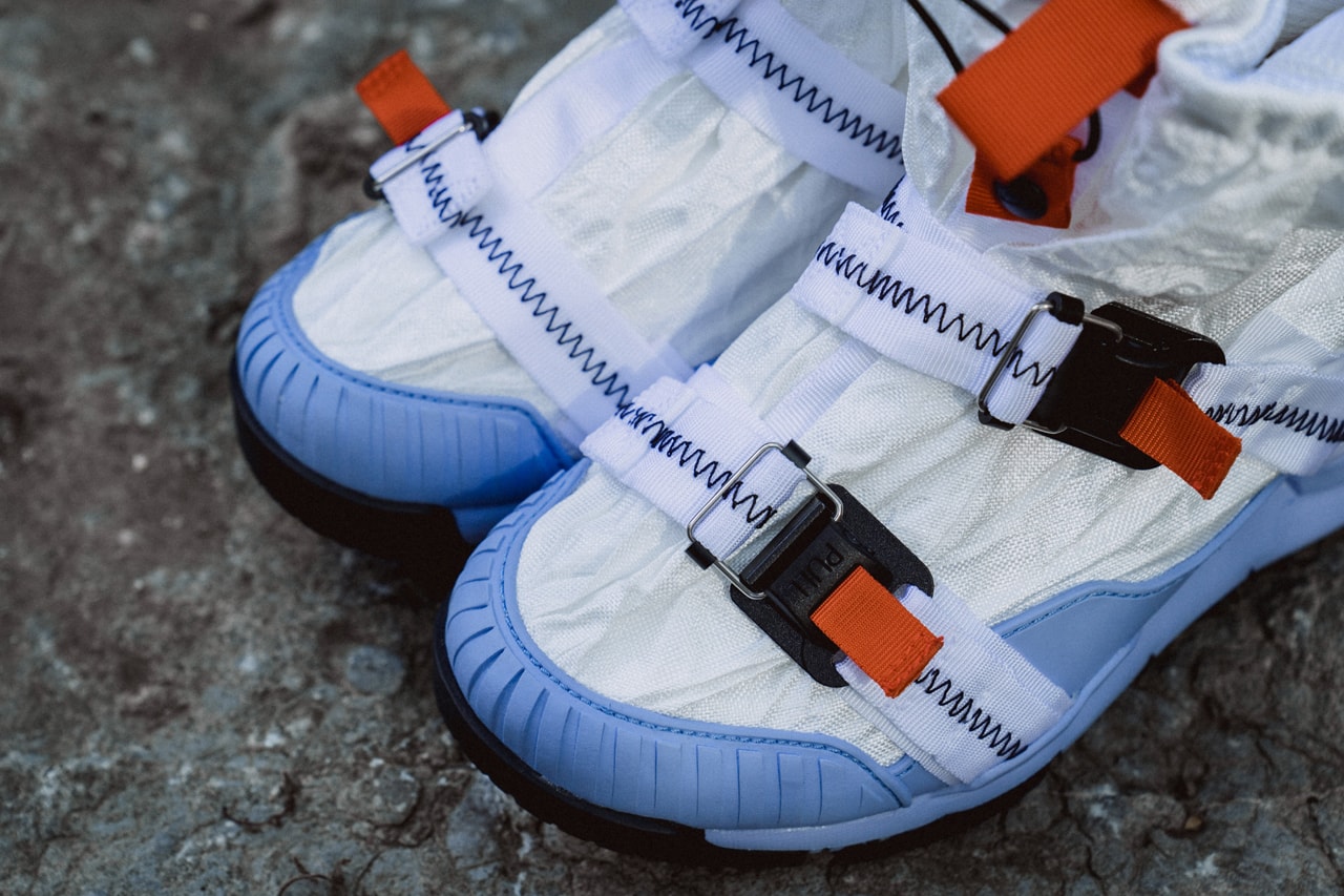 Tom Sachs x Nike Mars Yard Overshoe Closer Look collaboration colorway blue white detailed imagery