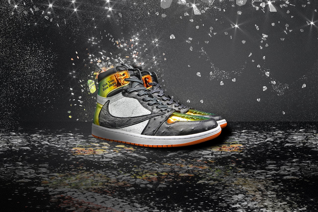Ceeze's Travis Scott Air Jordan 1 Shattered Jack colorway custom bespoke sneaker release date info may 11 2019 ostrich