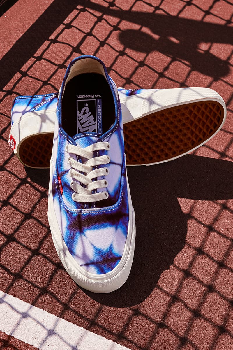 Paterson Vans Shibori Collection Release Info Details Authentic Sk8-Hi Tri Lock Sandal Ultra Range Blue White Indigo Dying pattern print first look closer look japanese new jersey new york