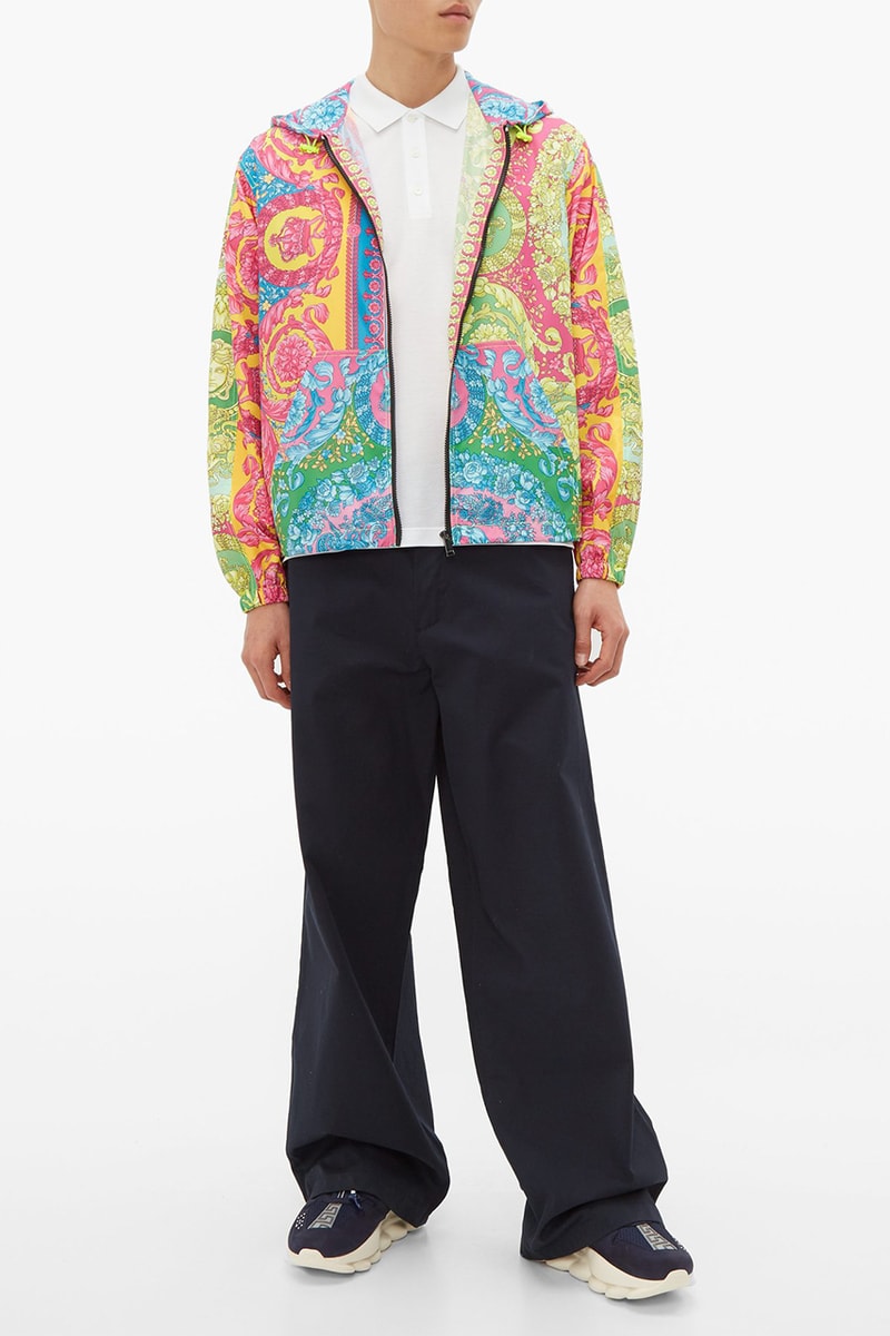 Versace Medusa Head and Crown Print T-Shirt Lightweight Jacket Pre-Fall 2019 Donatella Vibrant Festival Season Wardrobe Pieces Italian High End MATCHESFASHION Shop 