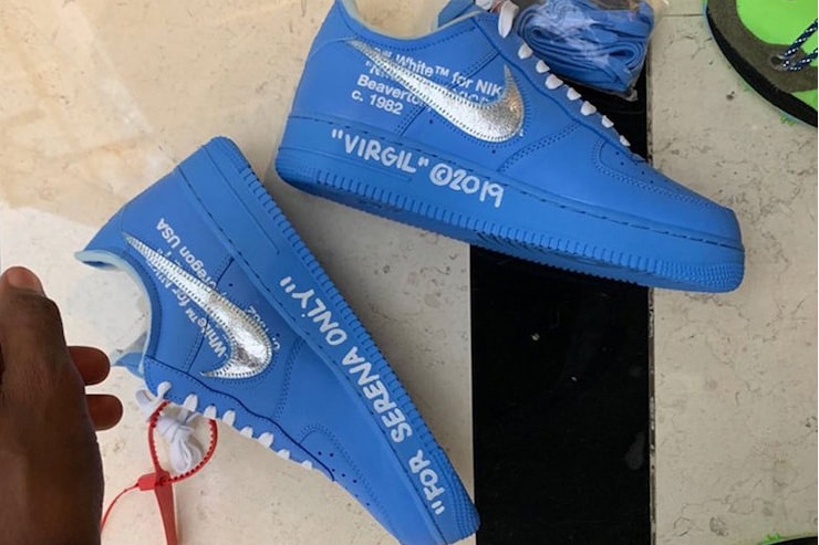 Surrey Inevitable Racional Virgil Abloh Gifts Serena Williams the Off-White x Nike Air Force 1  University Blue | Hypebeast