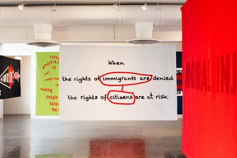 house of trees word on the street exhibition public art initiative refugees jenny holzer carrie mae weems tania bruguera anne carson laurie anderson wangechi mutu 