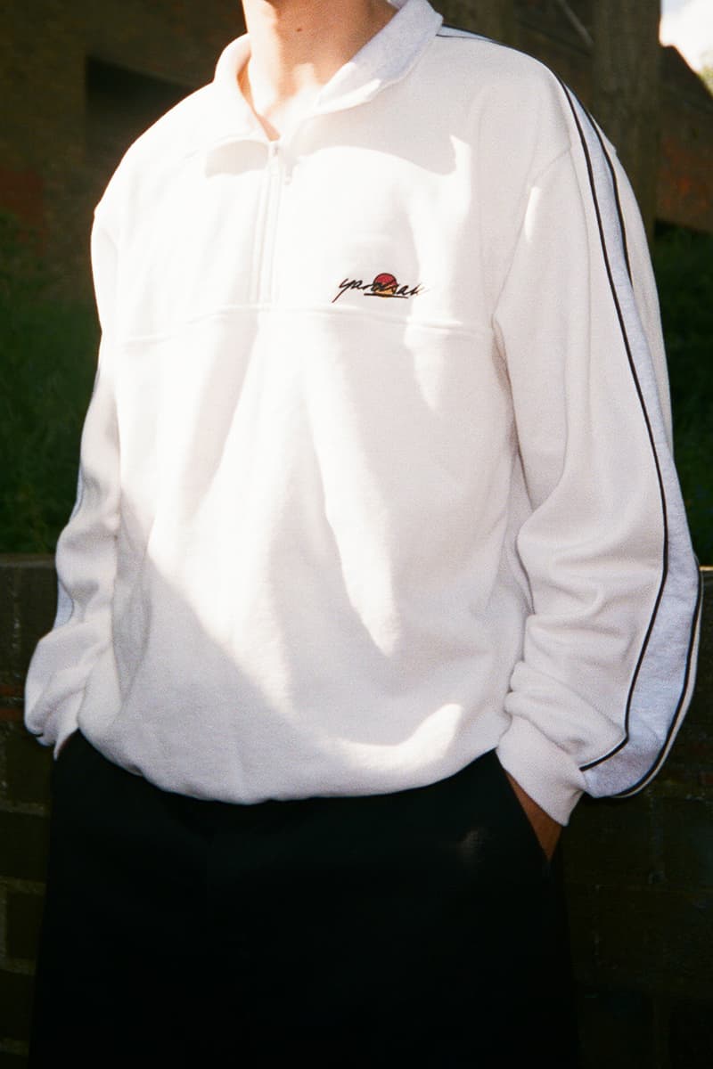 Yardsale Spring Deluxe SS19 Collection Lookbook Outerwear Quarter Zip V Neck Embroidery Track Jacket London Embossed London