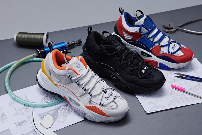 AAPE by A Bathing Ape Dimension SS19 Collection spring summer 2019 bape orange white red blue white black triple black 