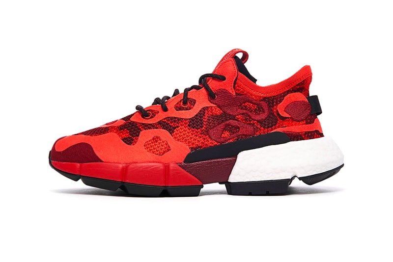 adidas Originals POD S3 2 Scarlet red burgundy wine mesh uppers suede Boost technology sneakers rubber