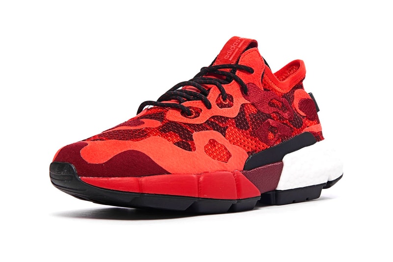 adidas Originals POD S3 2 Scarlet red burgundy wine mesh uppers suede Boost technology sneakers rubber