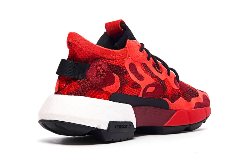 adidas Originals POD S3 2 Scarlet red burgundy wine mesh uppers suede Boost technology sneakers rubber