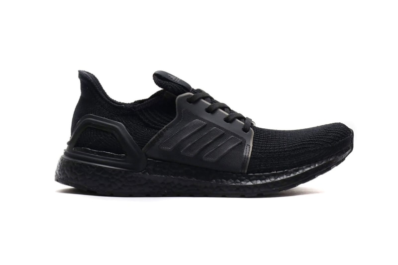 adidas UltraBOOST 19 "Core Black" Release triple black three stripes atmos japan sneakers information running boost midsole 