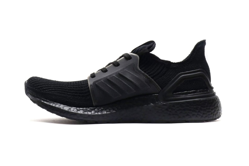 adidas UltraBOOST 19 "Core Black" Release triple black three stripes atmos japan sneakers information running boost midsole 