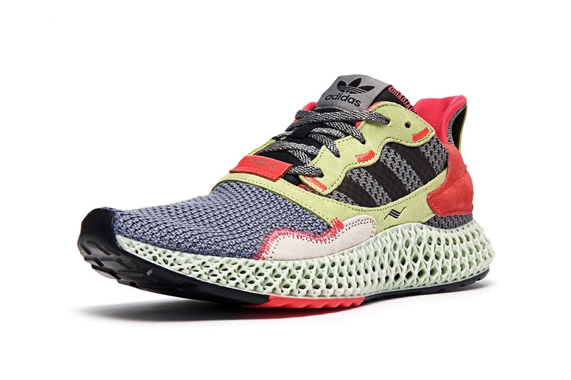 adidas ZX 4000 4D "Grey/Yellow/Red" Sneaker Release Information Release Liquid Resin Light Oxygen Sole Unit Footwear Retro Rework Primeknit Three Stripes