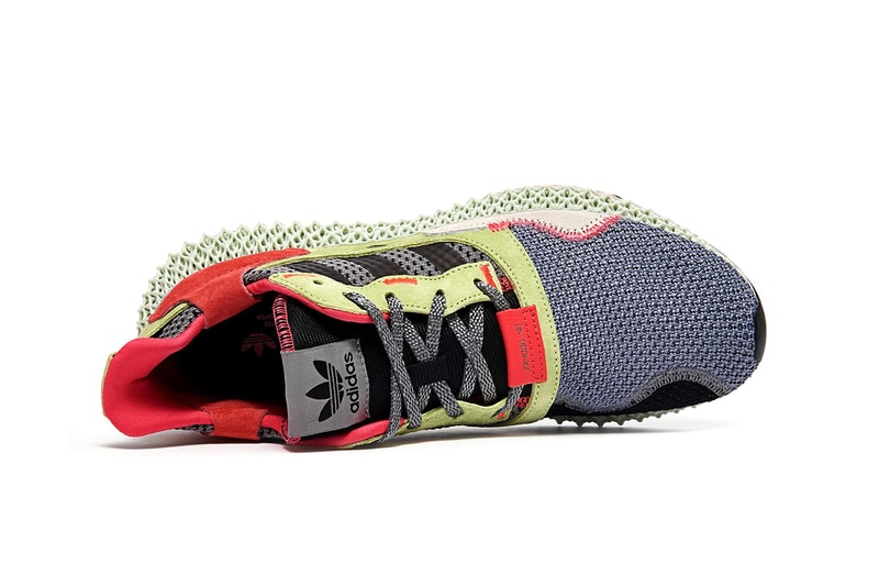 adidas ZX 4000 4D "Grey/Yellow/Red" Sneaker Release Information Release Liquid Resin Light Oxygen Sole Unit Footwear Retro Rework Primeknit Three Stripes