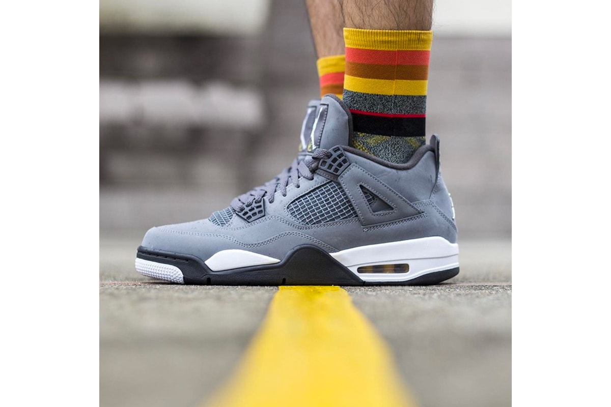 On Feet With the Air Jordan 4 Cool Grey Info sneakers brand basketball retro jumpman 