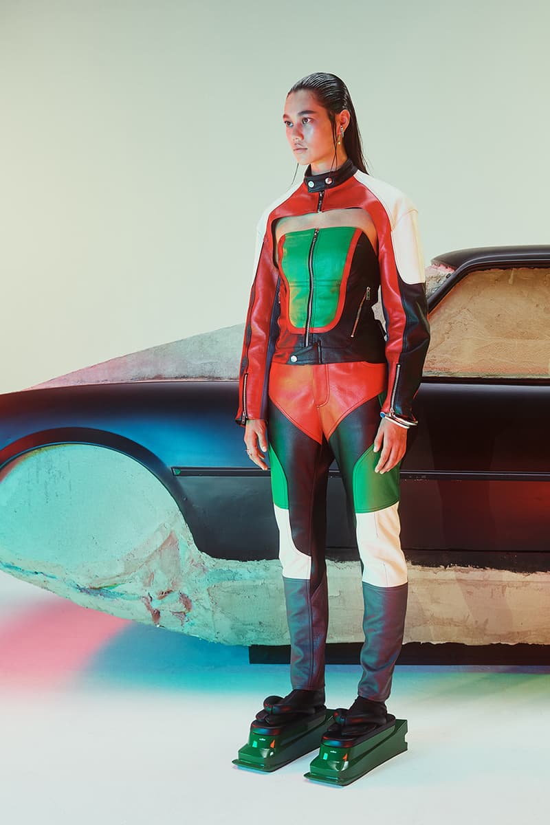 AMBUSH Spring/Summer 2020 SS20 Collection Mens Womens Lookbook Shots Paris Fashion Week Men's Release Yoon Ahn Designed Pieces Racing Automotive Theme Futuristic Sporting