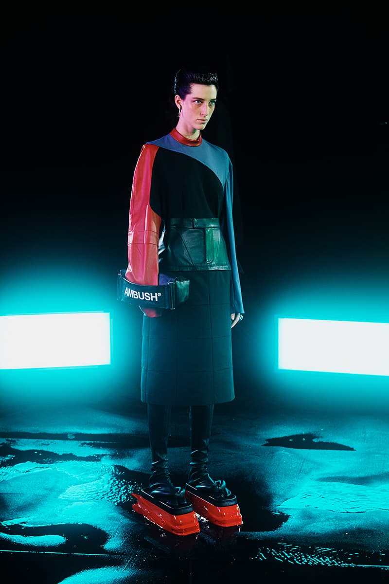 AMBUSH Spring/Summer 2020 SS20 Collection Mens Womens Lookbook Shots Paris Fashion Week Men's Release Yoon Ahn Designed Pieces Racing Automotive Theme Futuristic Sporting