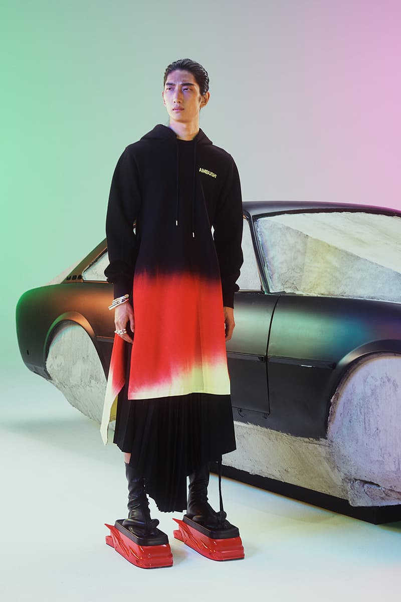 AMBUSH Spring/Summer 2020 SS20 Collection Mens Womens Lookbook Shots Paris Fashion Week Men's Release Yoon Ahn Designed Pieces Racing Automotive Theme Futuristic Sporting