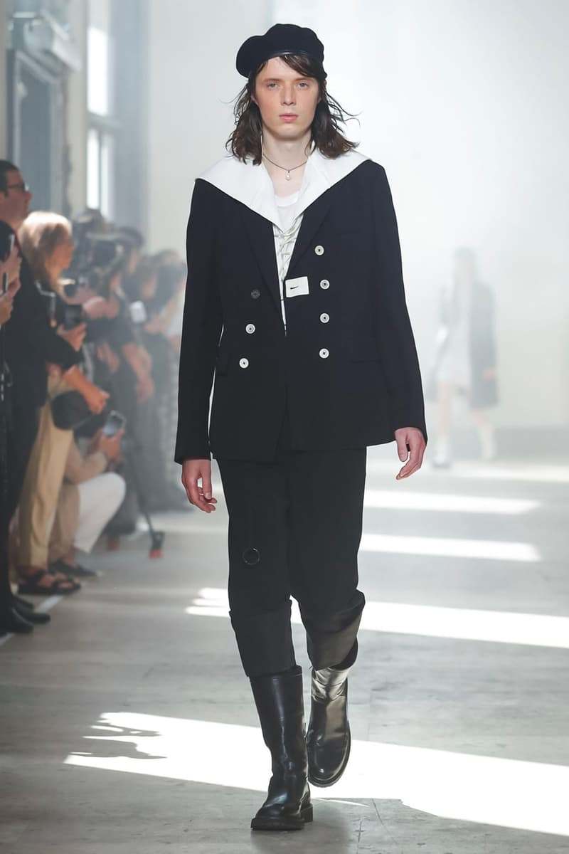 Ann Demeulemeester Spring Summer 2020 Collection sailor Antwerp Port North Sea stripes uniform dock worker seaside nautical naval maritime captain's coat jackets