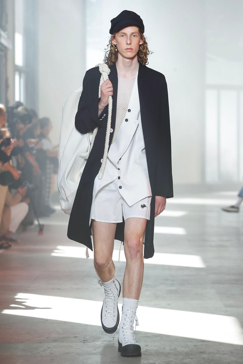 Ann Demeulemeester Spring Summer 2020 Collection sailor Antwerp Port North Sea stripes uniform dock worker seaside nautical naval maritime captain's coat jackets
