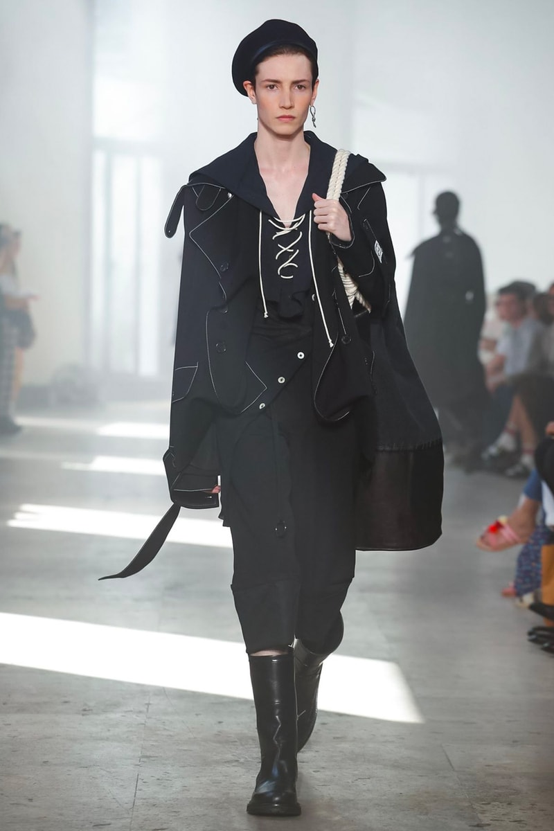Ann Demeulemeester Spring Summer 2020 Collection sailor Antwerp Port North Sea stripes uniform dock worker seaside nautical naval maritime captain's coat jackets