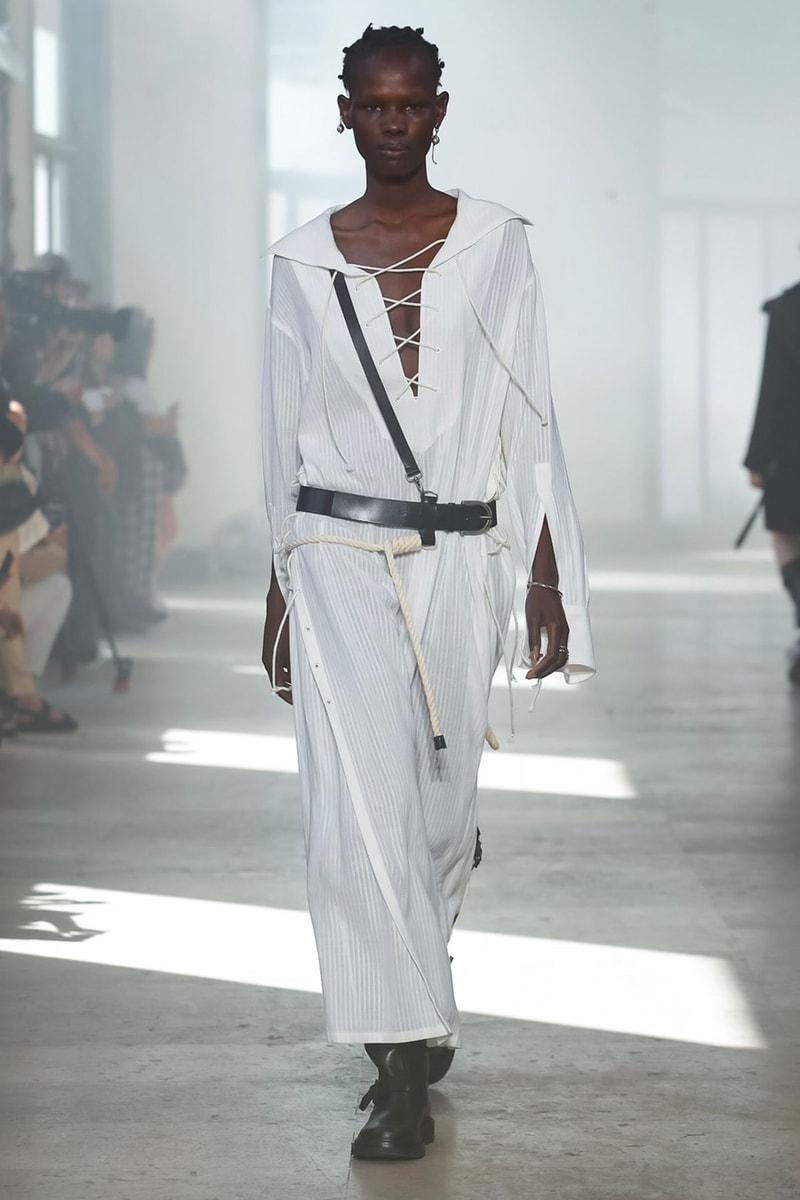 Ann Demeulemeester Spring Summer 2020 Collection sailor Antwerp Port North Sea stripes uniform dock worker seaside nautical naval maritime captain's coat jackets