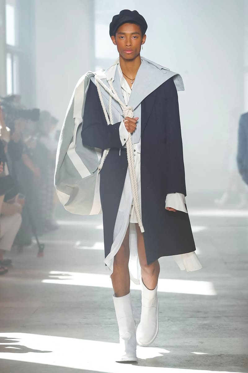 Ann Demeulemeester Spring Summer 2020 Collection sailor Antwerp Port North Sea stripes uniform dock worker seaside nautical naval maritime captain's coat jackets