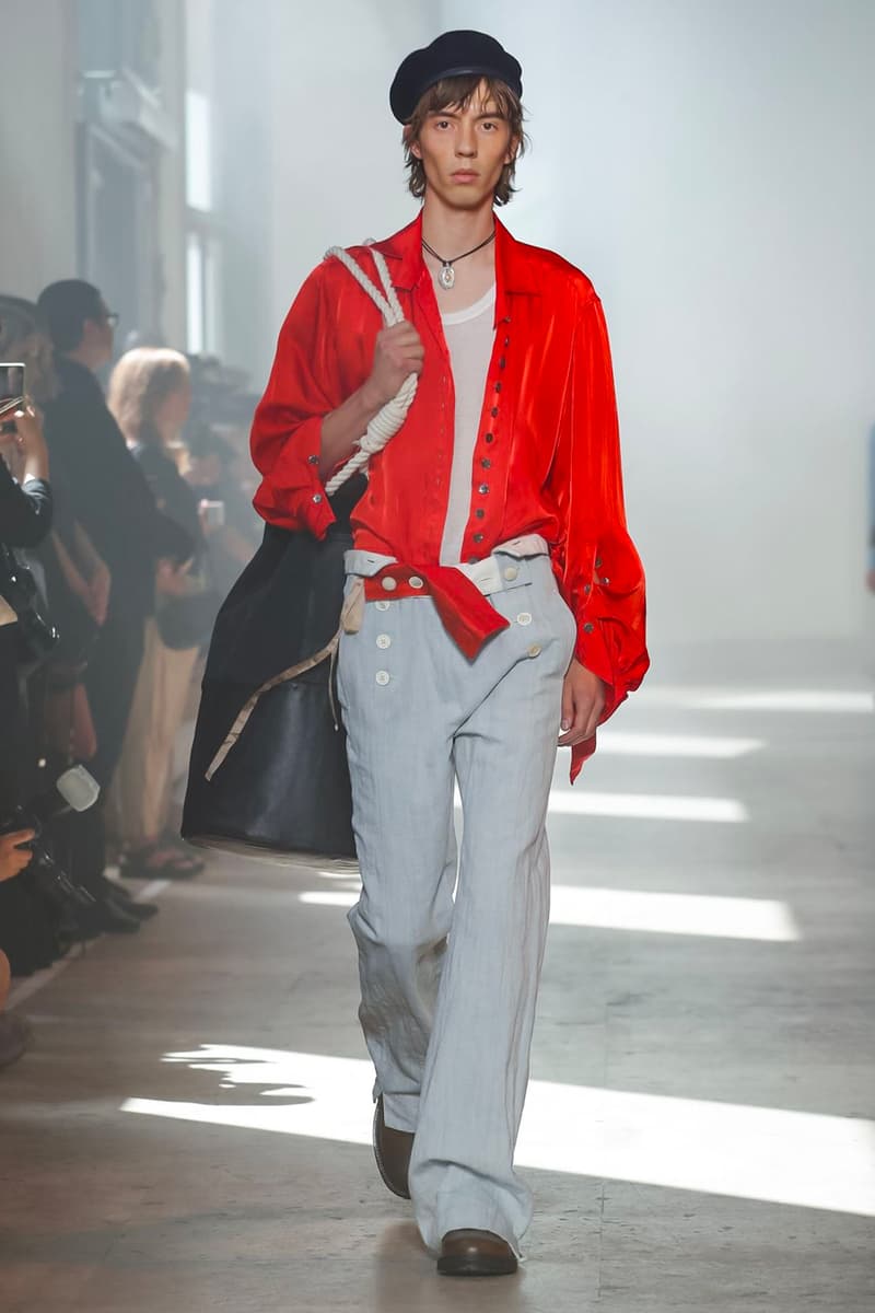 Ann Demeulemeester Spring Summer 2020 Collection sailor Antwerp Port North Sea stripes uniform dock worker seaside nautical naval maritime captain's coat jackets