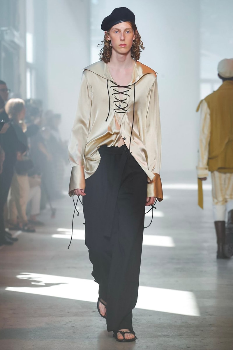 Ann Demeulemeester Spring Summer 2020 Collection sailor Antwerp Port North Sea stripes uniform dock worker seaside nautical naval maritime captain's coat jackets