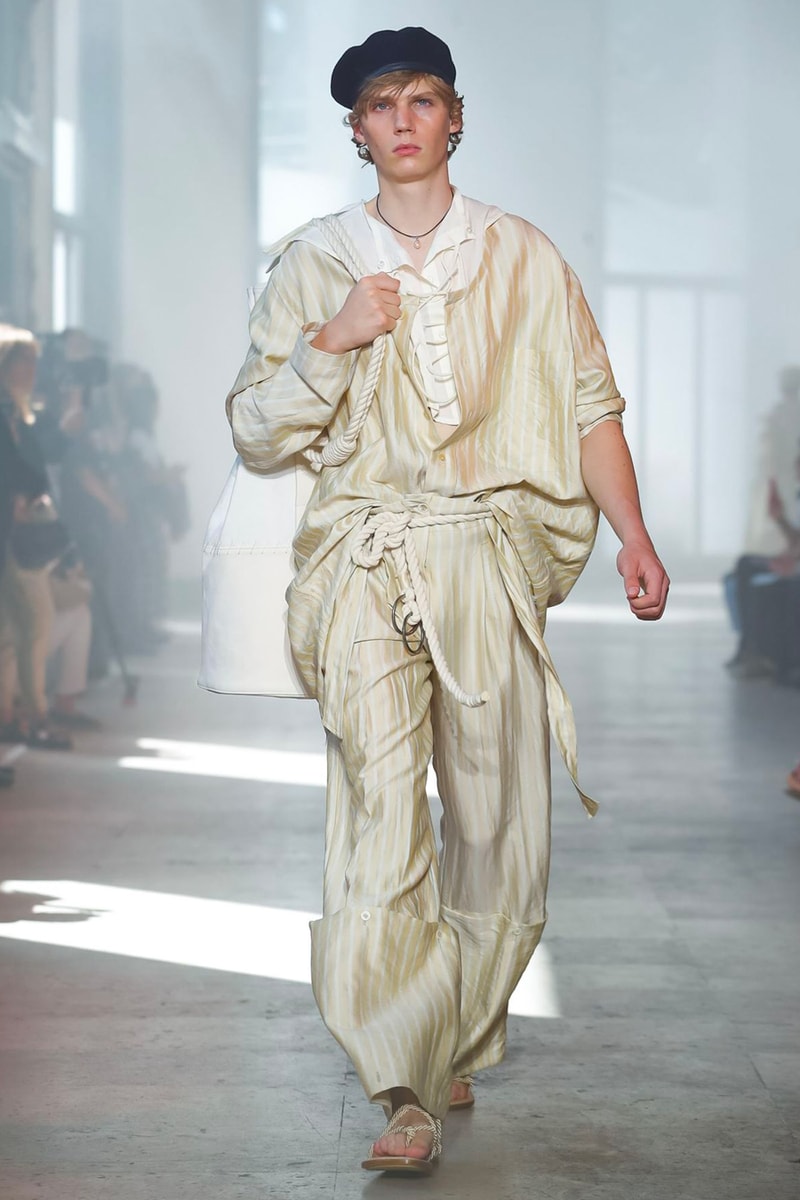 Ann Demeulemeester Spring Summer 2020 Collection sailor Antwerp Port North Sea stripes uniform dock worker seaside nautical naval maritime captain's coat jackets