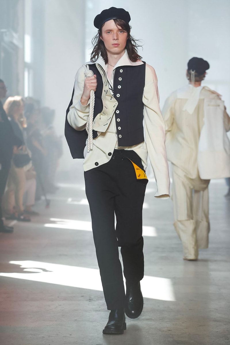 Ann Demeulemeester Spring Summer 2020 Collection sailor Antwerp Port North Sea stripes uniform dock worker seaside nautical naval maritime captain's coat jackets