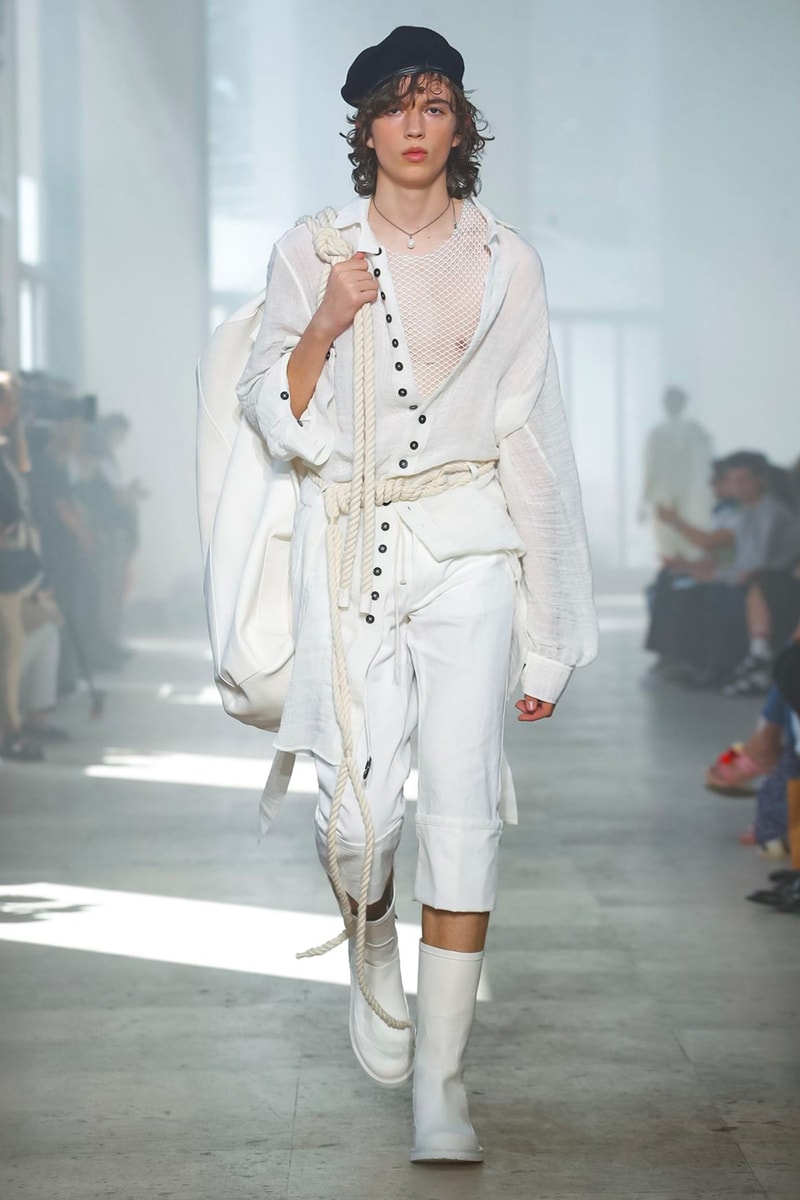 Ann Demeulemeester Spring Summer 2020 Collection sailor Antwerp Port North Sea stripes uniform dock worker seaside nautical naval maritime captain's coat jackets
