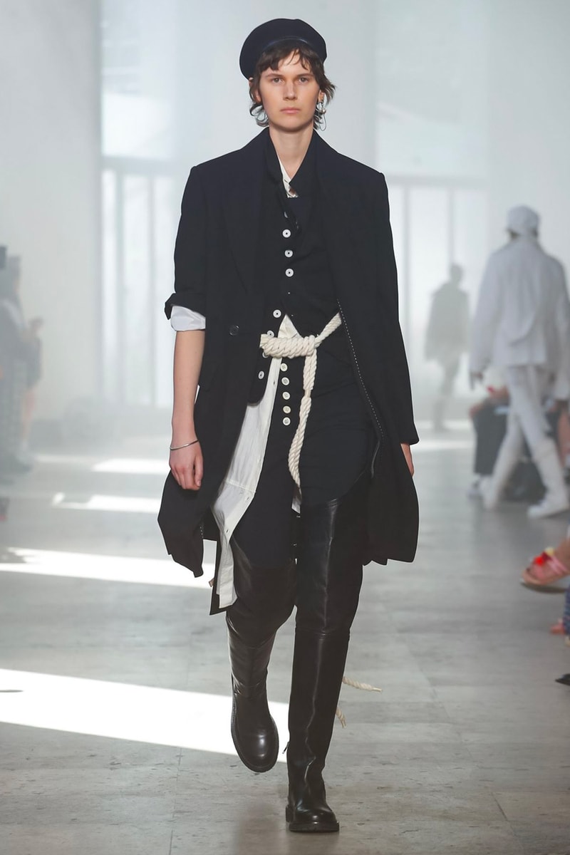 Ann Demeulemeester Spring Summer 2020 Collection sailor Antwerp Port North Sea stripes uniform dock worker seaside nautical naval maritime captain's coat jackets