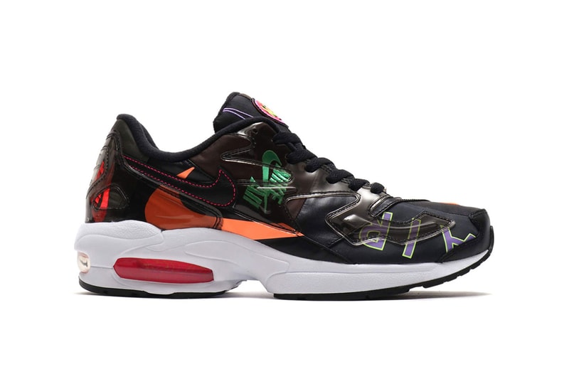 Nike atmos Air Max2 Light Black Capsule collection 90s 25th anniversary bold hues vibrant neon fuschia tokyo volt sneakers footwear